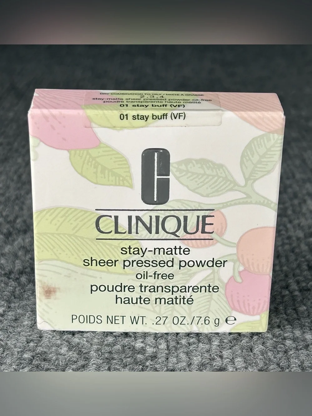 Clinique 01 STAY BUFF Stay-Matte Sheer Pressed Powder Oil Free ~ Full sz ~ NIB.